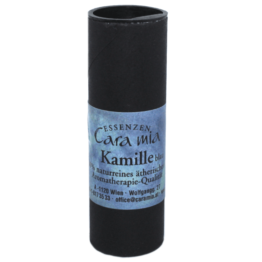 Kamille blau Matricaria chamomilla 100% naturreines ätherisches Öl in Cara Mia Institut in Wien. Ätherische Öle, Seminare.