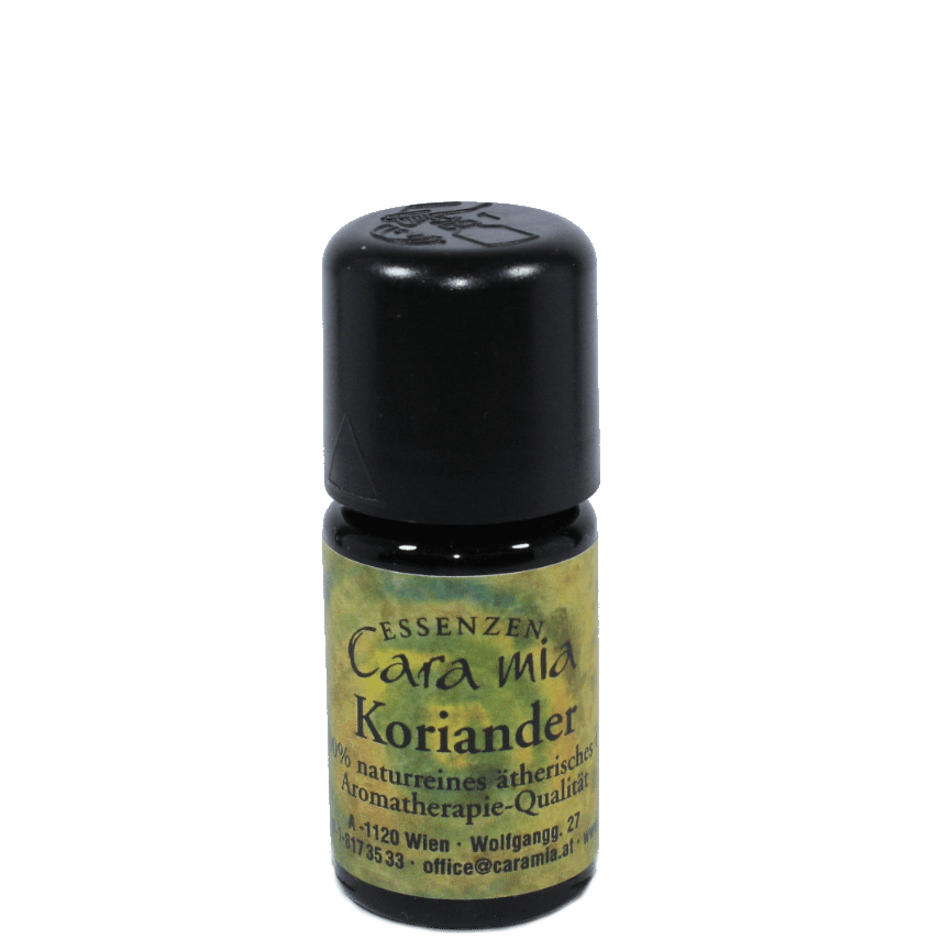 Koriander Coriandrum sativum 100% naturreines ätherisches Öl in Cara Mia Institut in Wien. Ätherische Öle, Seminare.