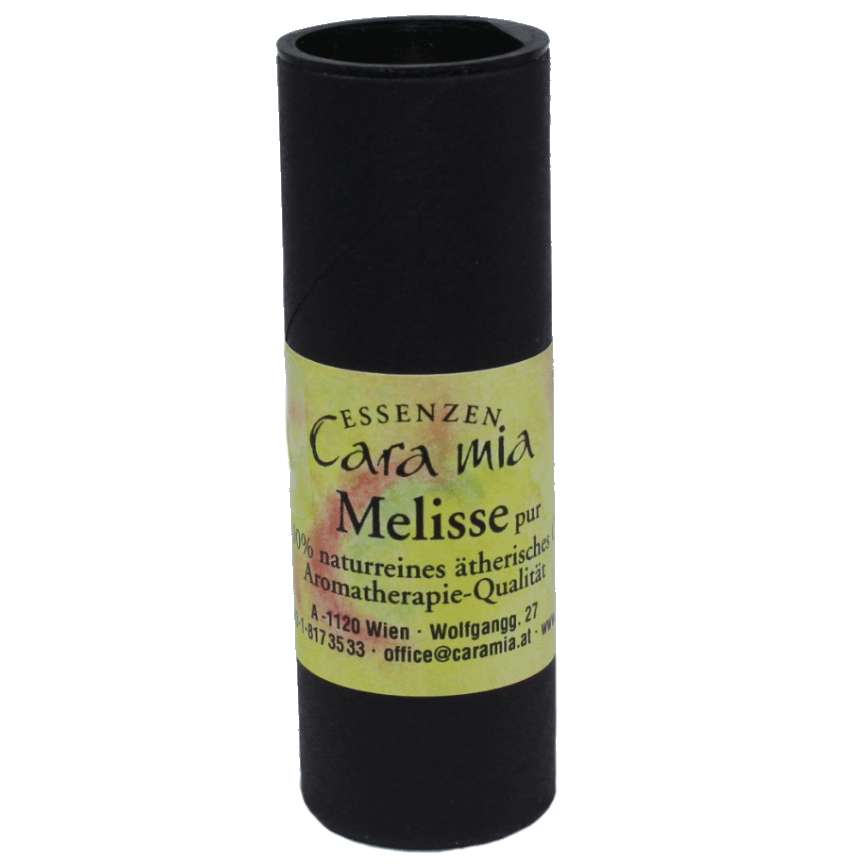 Melisse pur Melissa officinalis 100% naturreines ätherisches Öl in Cara Mia Institut in Wien. Ätherische Öle, Seminare.