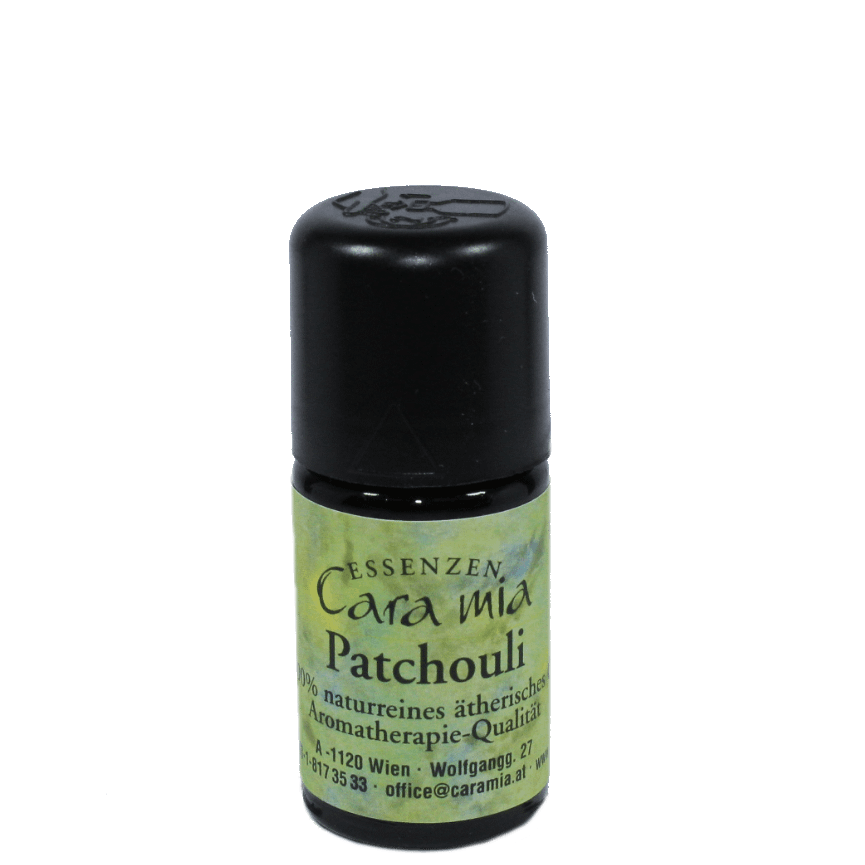 Patchouli Pogostemon cablin 100% naturreines ätherisches Öl in Cara Mia Institut in Wien. Ätherische Öle, Seminare.