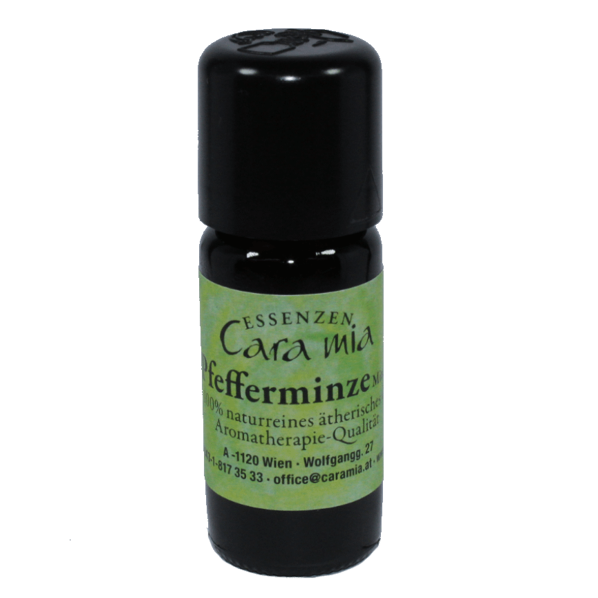 Pfefferminze Mitcham Mentha piperita 100% naturreines ätherisches Öl in Cara Mia Institut in Wien. Ätherische Öle, Seminare.