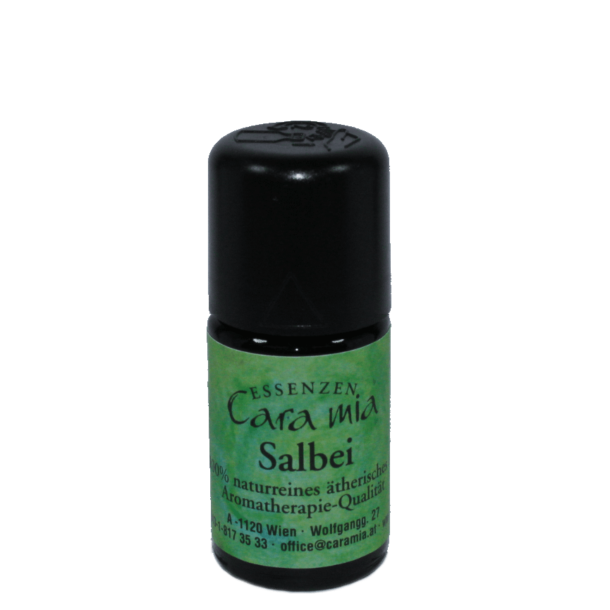 Salbei Salvia officinalis 100% naturreines ätherisches Öl in Cara Mia Institut in Wien. Ätherische Öle, Seminare.