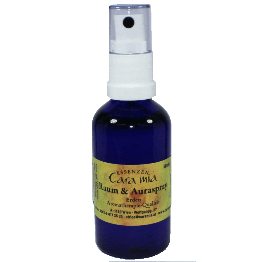 Erden Spray aus 100% naturreinen ätherischen Ölen in Cara Mia Institut in Wien. Ätherische Öle, Seminare.