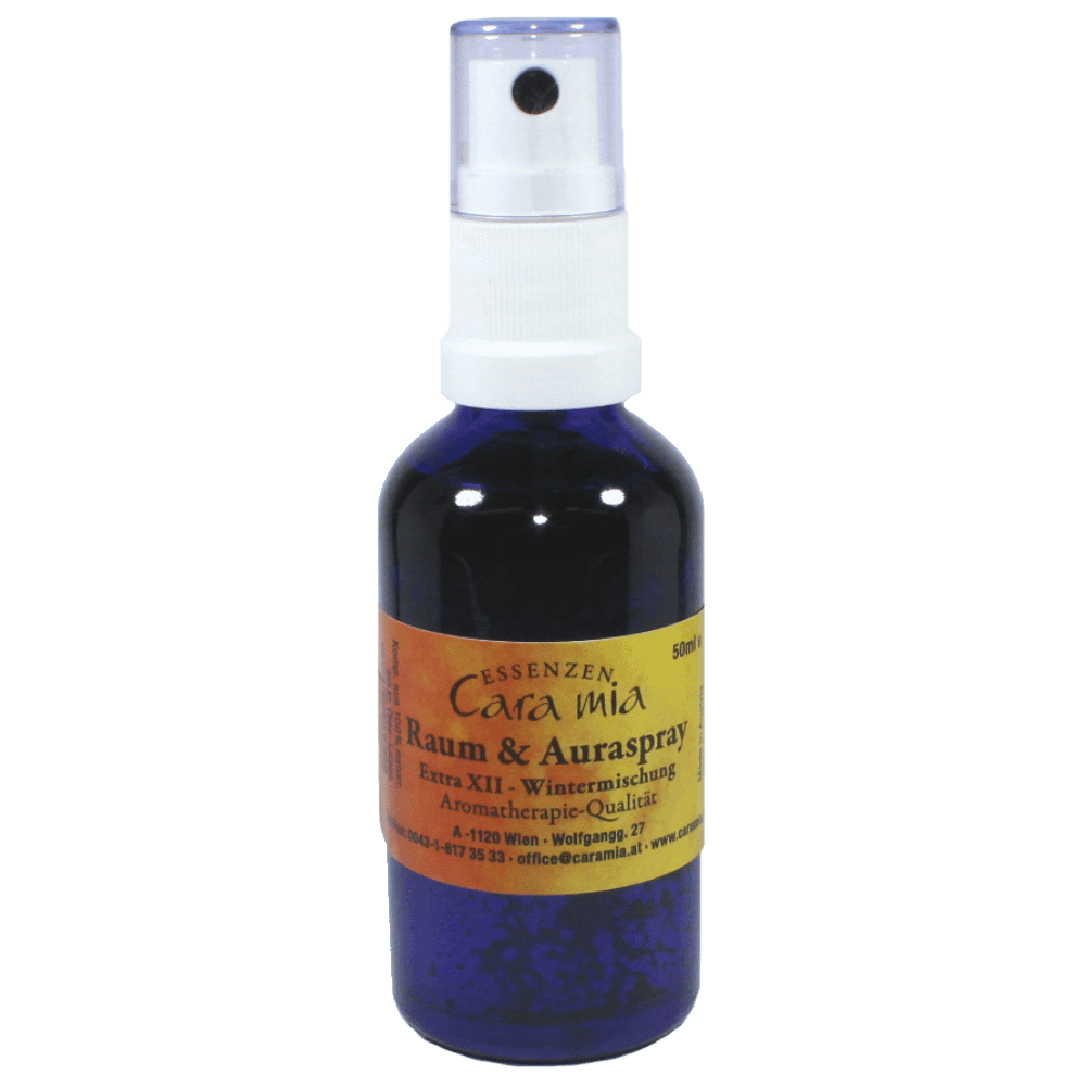 Extra XII Weihnachtsspray aus 100% naturreinen ätherischen Ölen in Cara Mia Institut in Wien. Ätherische Öle, Seminare.